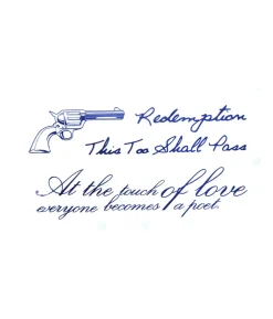 Revolver og citat tatovering