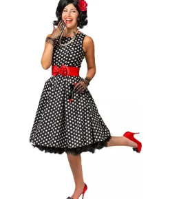 Rockabilly kjole med hvide prikker