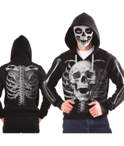 Skelet hoodie med maske