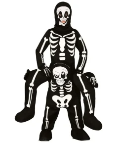 Skelet piggy back kostume, barn