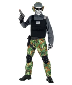 Skelet soldat kostume