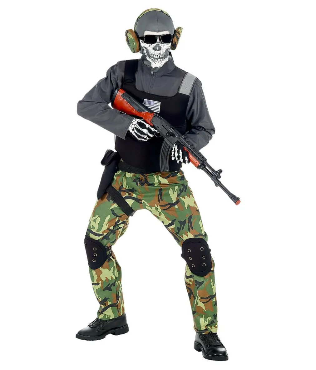 Skelet soldat kostume