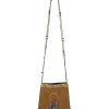 Skuldertaske i ruskind-look