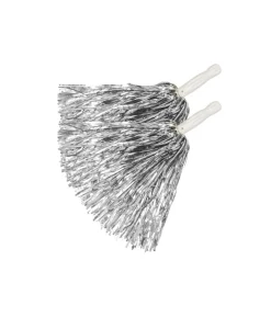Sølv pom poms, 2 stk