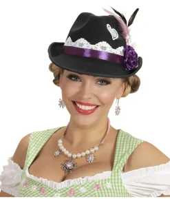 Sort Bavarian fedorahat