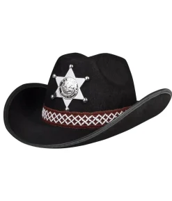 Sort cowboyhat, barn