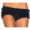 Sorte hotpants med flæser
