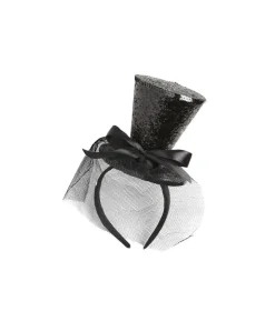 Sort glimmer mini hat