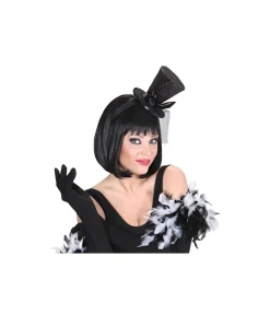Sort glimmer mini hat