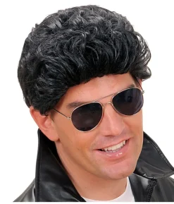 Sort Greaser paryk