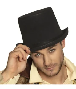Sort høj Steampunk hat
