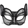 Sort katte halvmaske