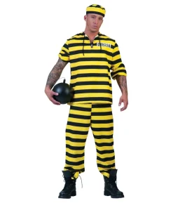 Sort og gul fangedragt kostume