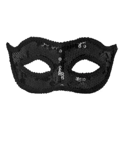 Sort paillet halvmaske