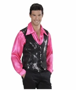 Sort pailletvest