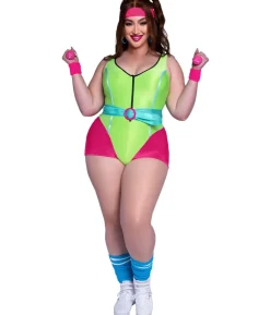 80s Workout Diva kostume Plus