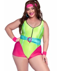 80s Workout Diva kostume Plus
