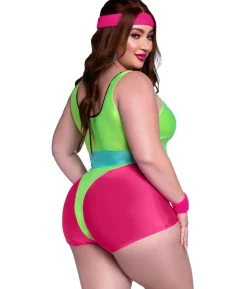80s Workout Diva kostume Plus