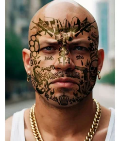Thug life ansigtstatovering