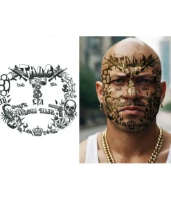 Thug life ansigtstatovering