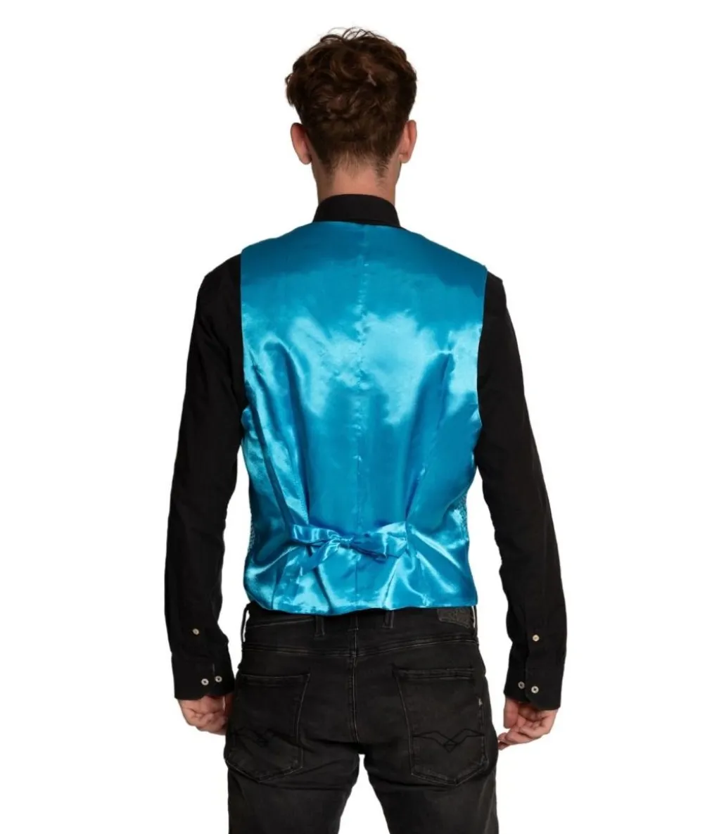 Turkis pailletvest og butterfly