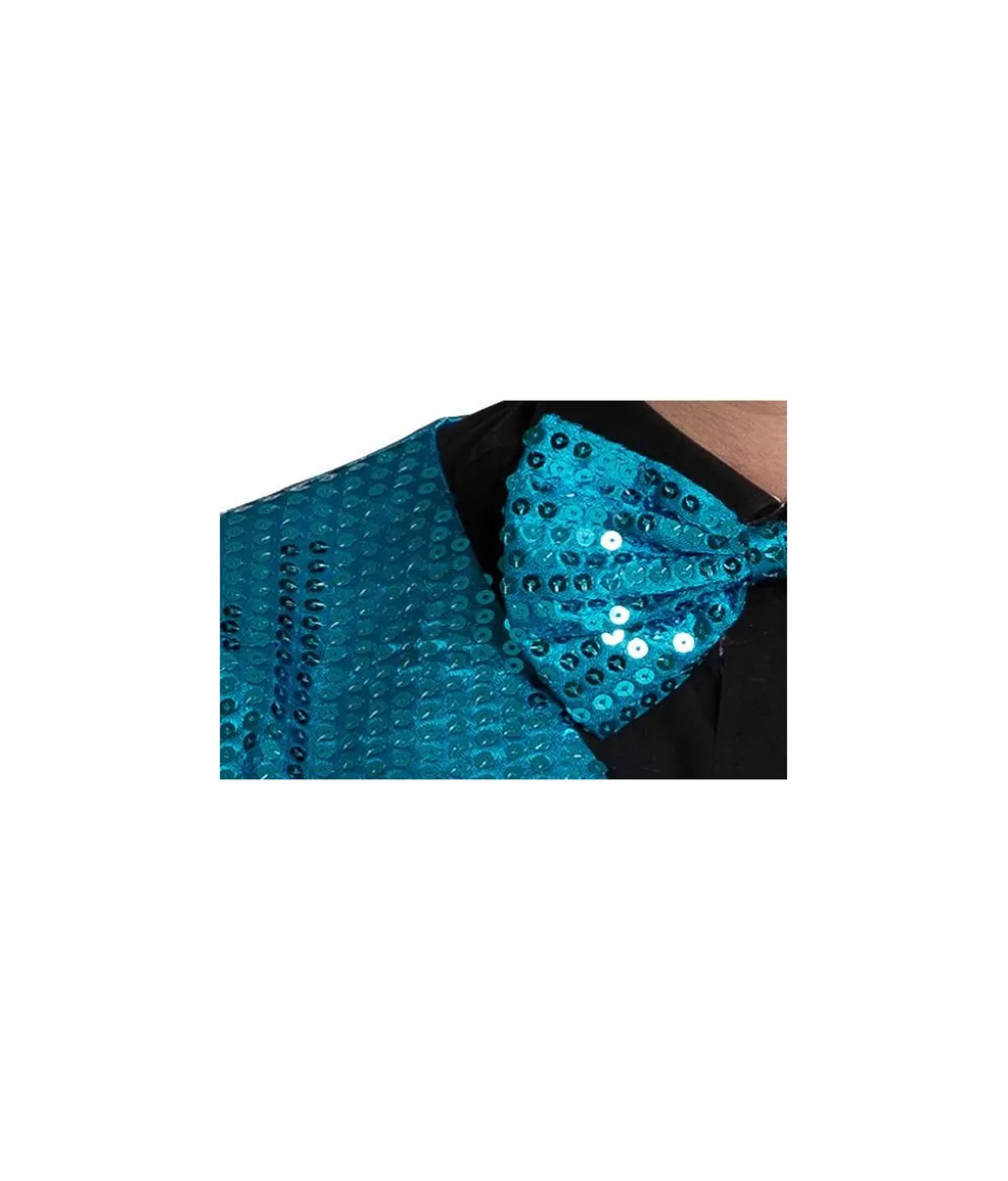 Turkis pailletvest og butterfly