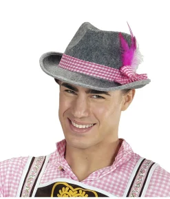 Tyrolerhat med pink bånd