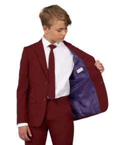 Vinrødt jakkesæt, teen
