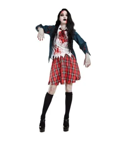 Zombie skolepige kostume